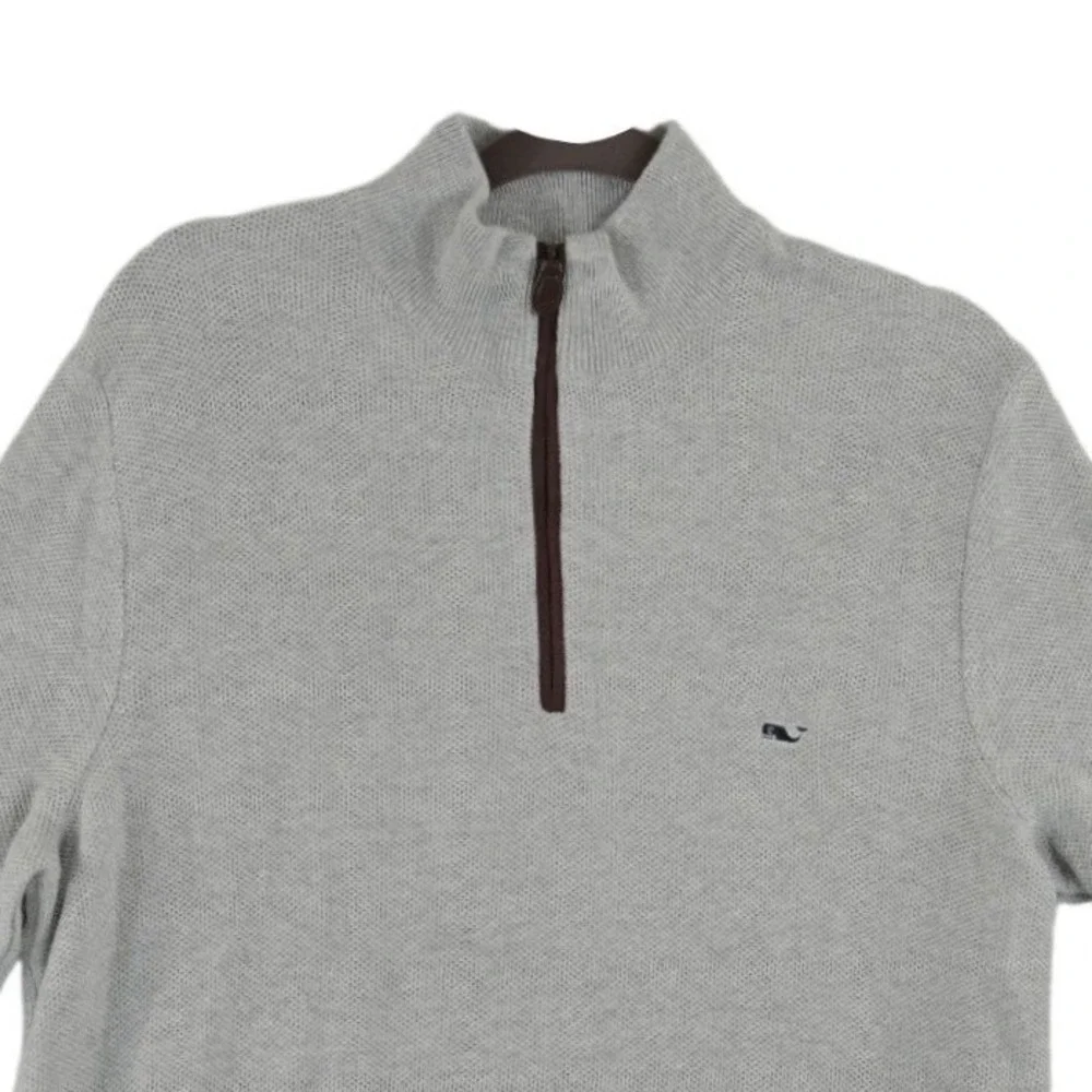 Vineyard Vines Quarter Zip Pullover Sweater Top Men's Size Large Gray